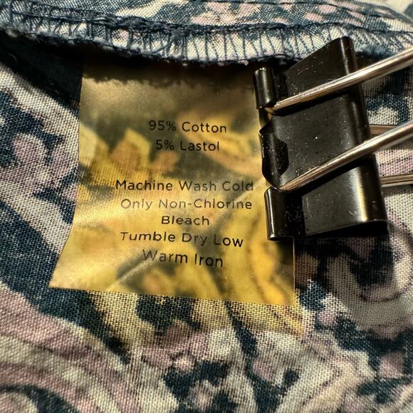 Talbots Top Boho Paisley Cottage Western Office Versatile Classic Button Up 22W - Picture 5 of 7